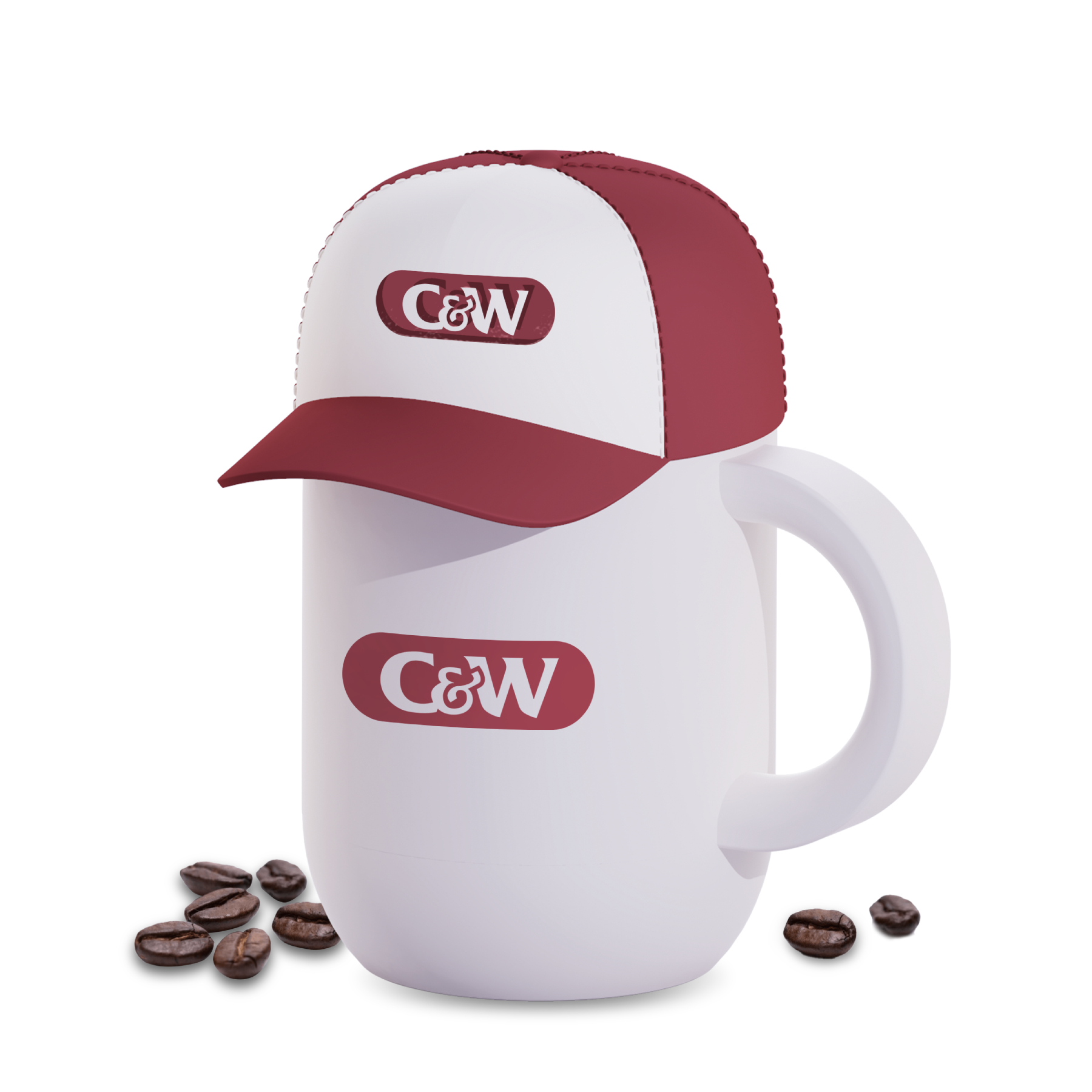 Picture of 12 oz Insulated Mug with Ceramic Coated Interior - Asobu Happy Hats Cap