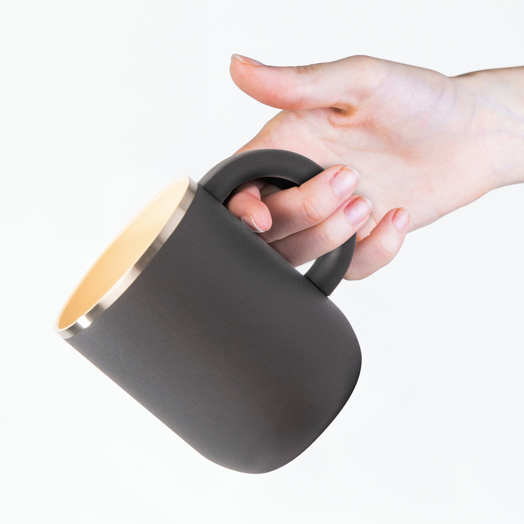 Picture of 12 oz Insulated Mug with Ceramic Coated Interior - Asobu Happy Hats Cap
