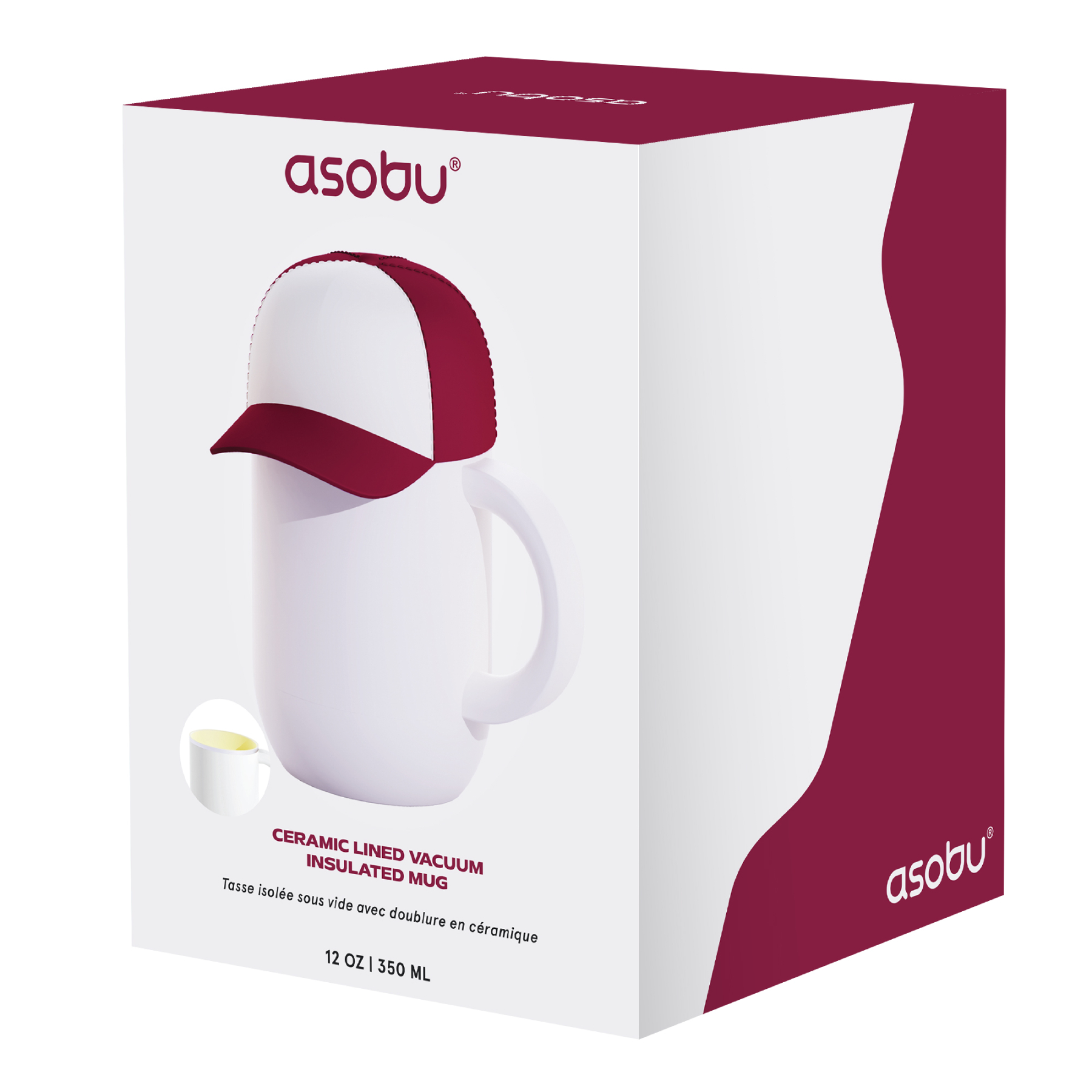 Picture of 12 oz Insulated Mug with Ceramic Coated Interior - Asobu Happy Hats Cap