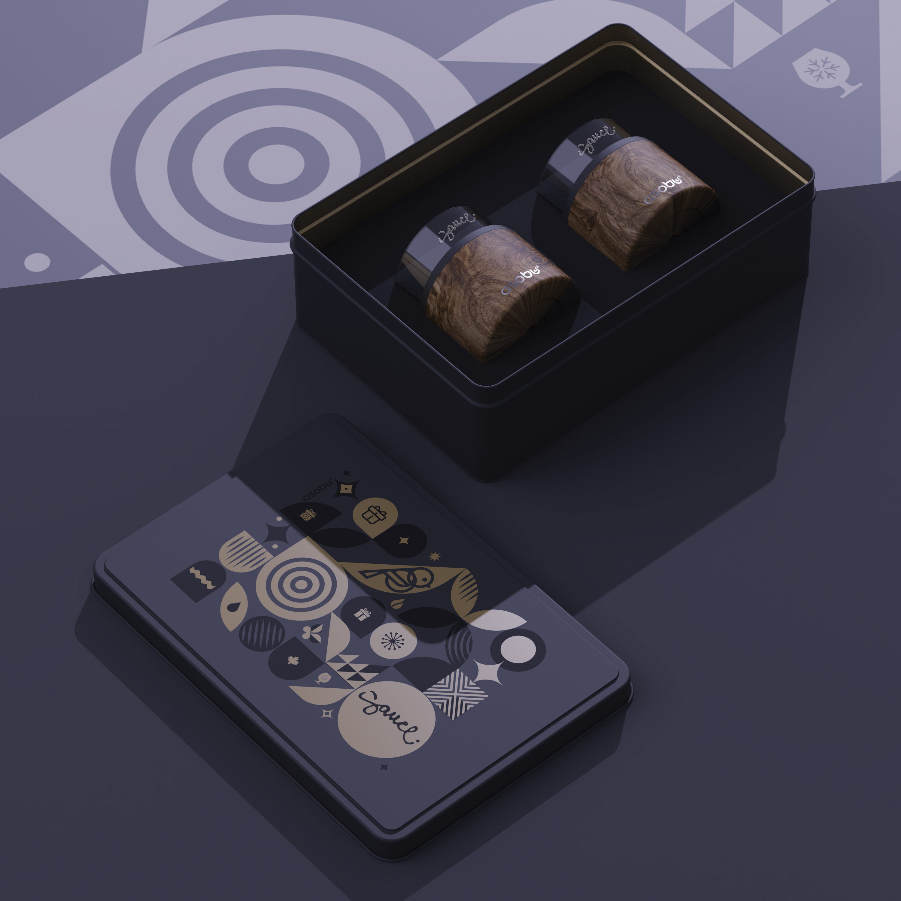 Picture of Asobu On The Rocks Cooler Metallic Packaging Set