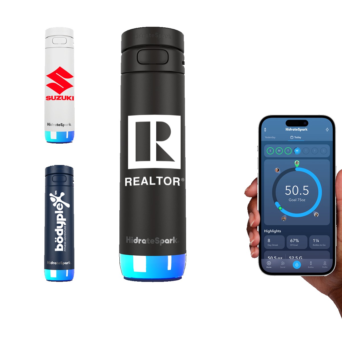 Picture of HidrateSpark® 21 oz. PRO 2 Bottle with Chug Lid