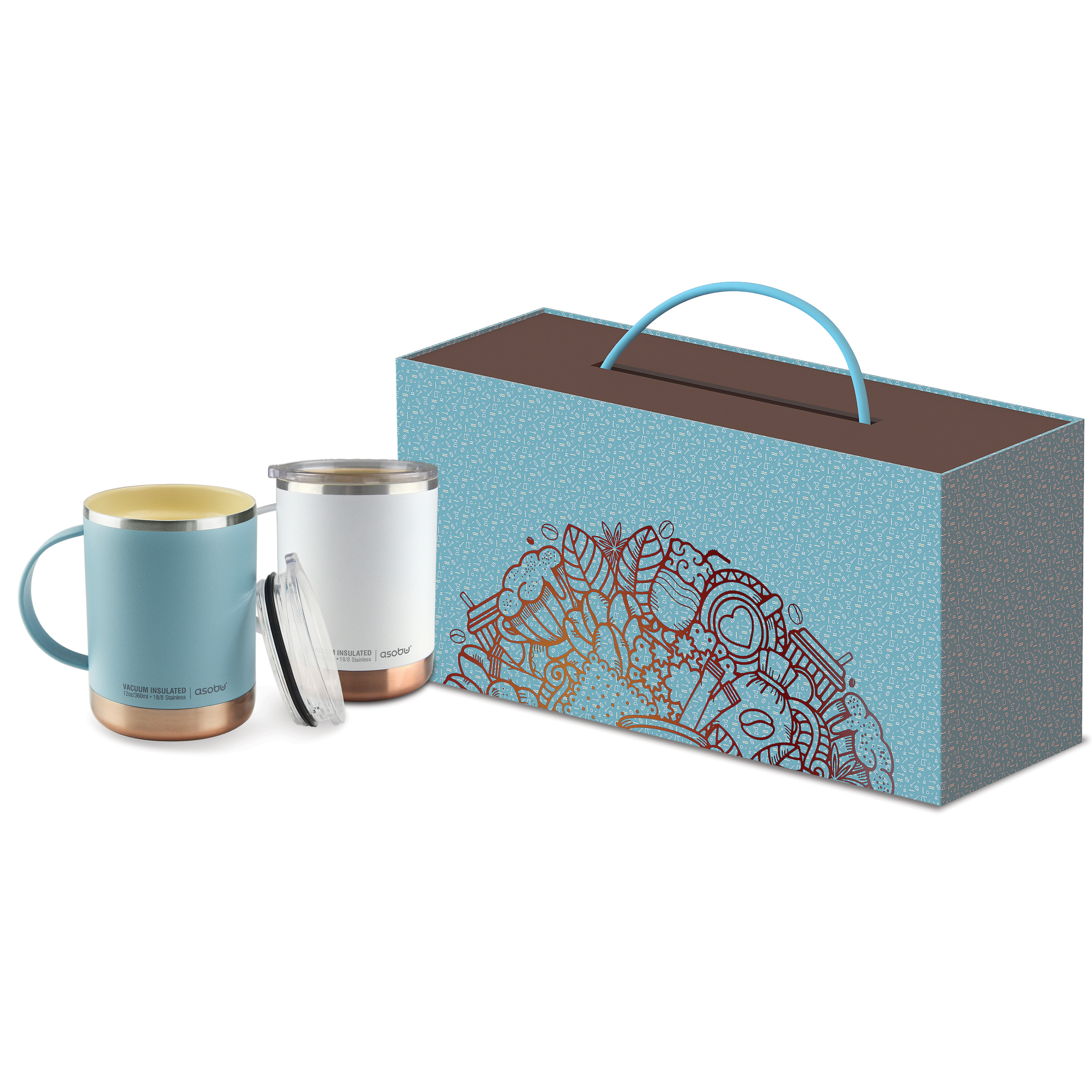 Picture of 12 oz Asobu Ultimate Vacuum Insulated Coffee Mug (Set of 2)