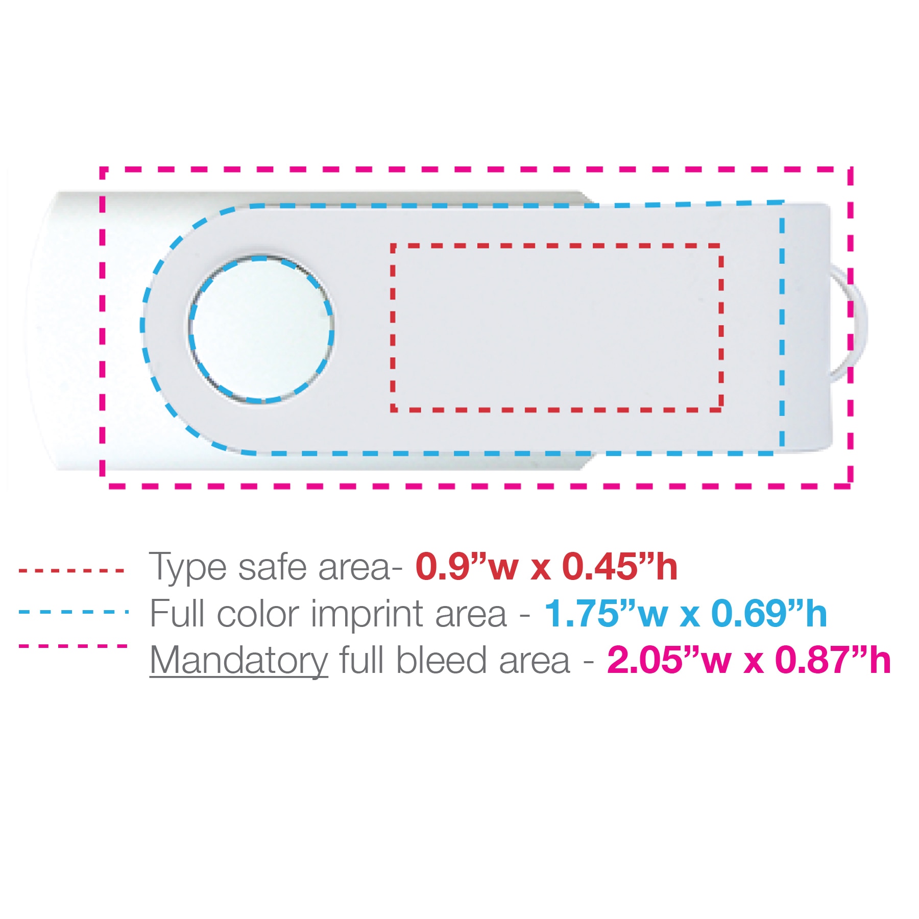 Picture of iClick® Full Bleed USB Flash Drive 512MB - Overseas
