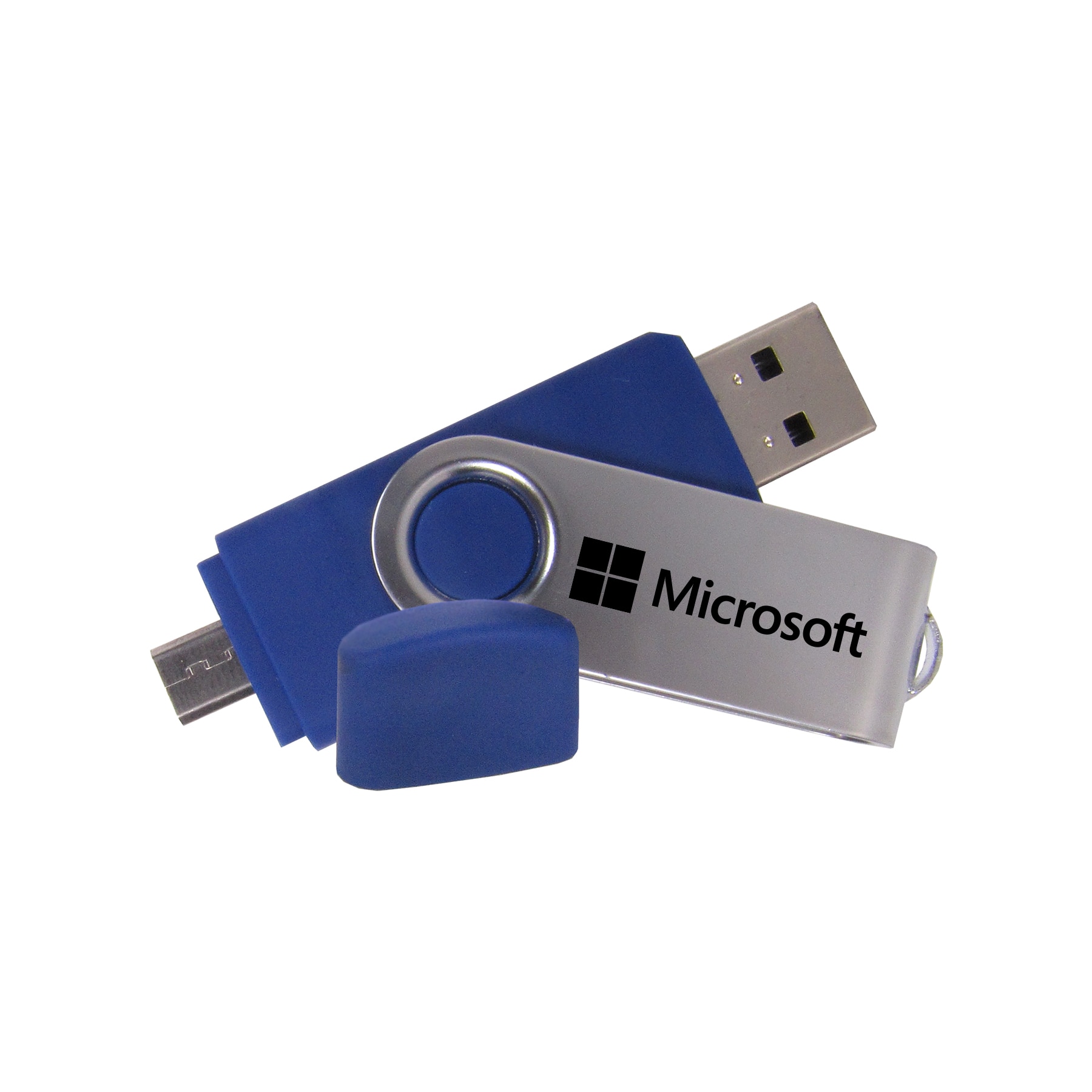 Picture of iClick® Micro Silver Swivel USB Flash Drive 2GB - Overseas