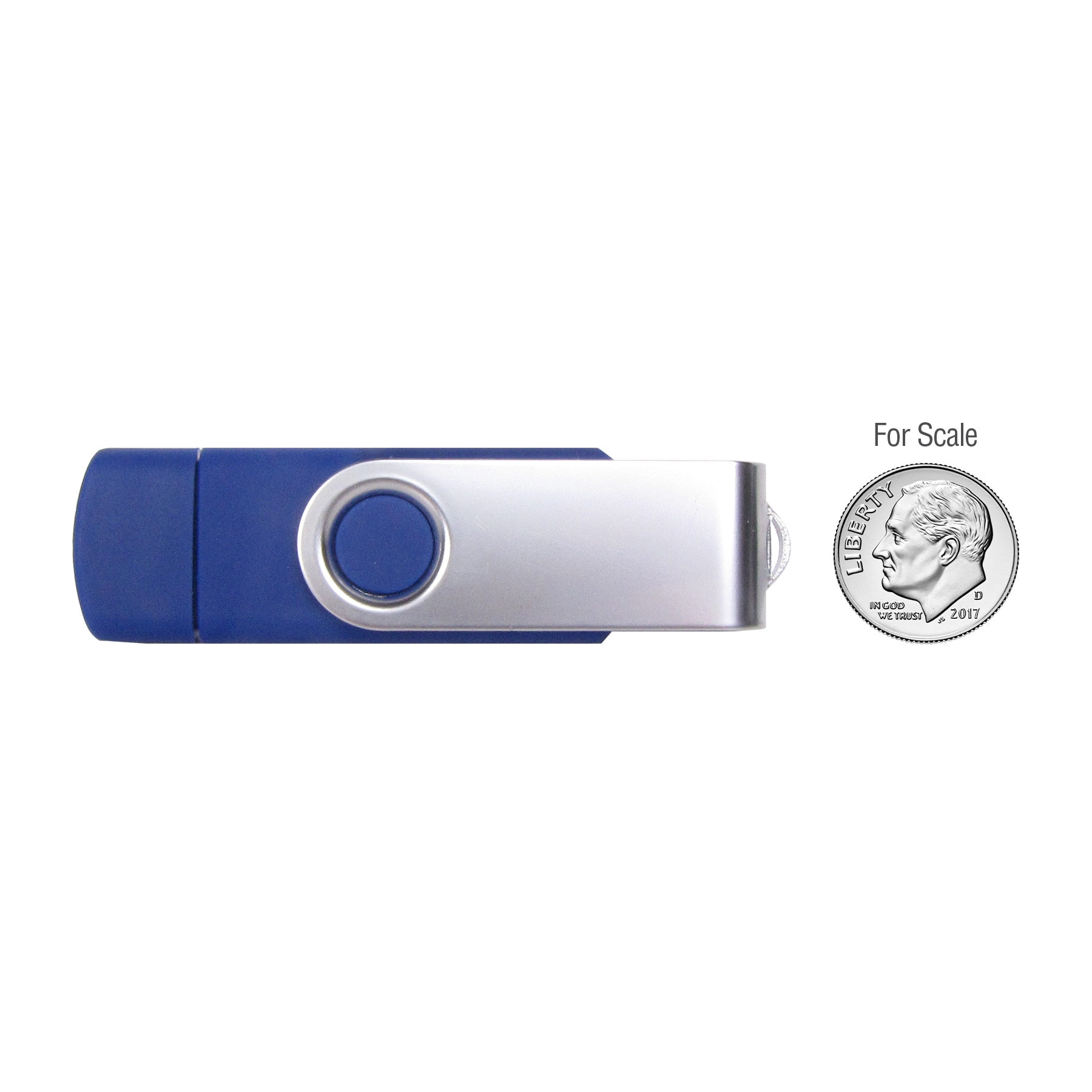 Picture of iClick® Micro Silver Swivel USB Flash Drive 4GB - Overseas