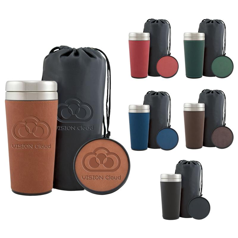Picture of 16 Oz. Regency Tumbler Gift Set w/Leather Pouch