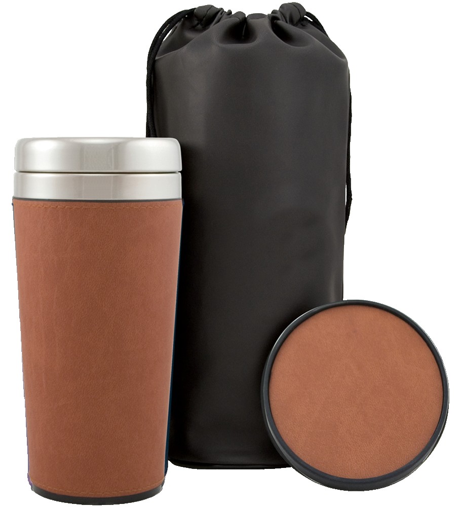 Picture of 16 Oz. Regency Tumbler Gift Set w/Leather Pouch