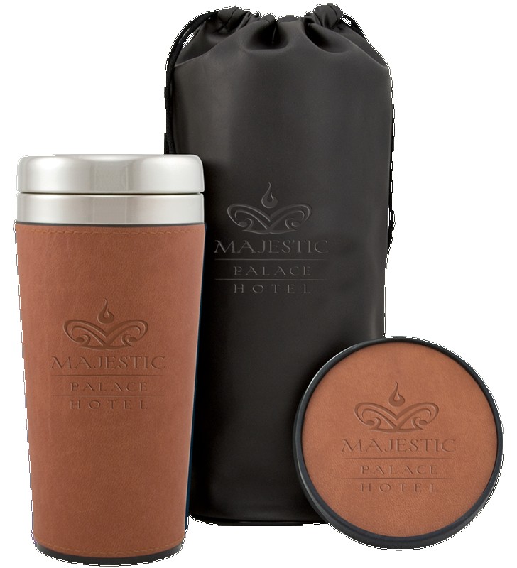 Picture of 16 Oz. Regency Tumbler Gift Set w/Leather Pouch