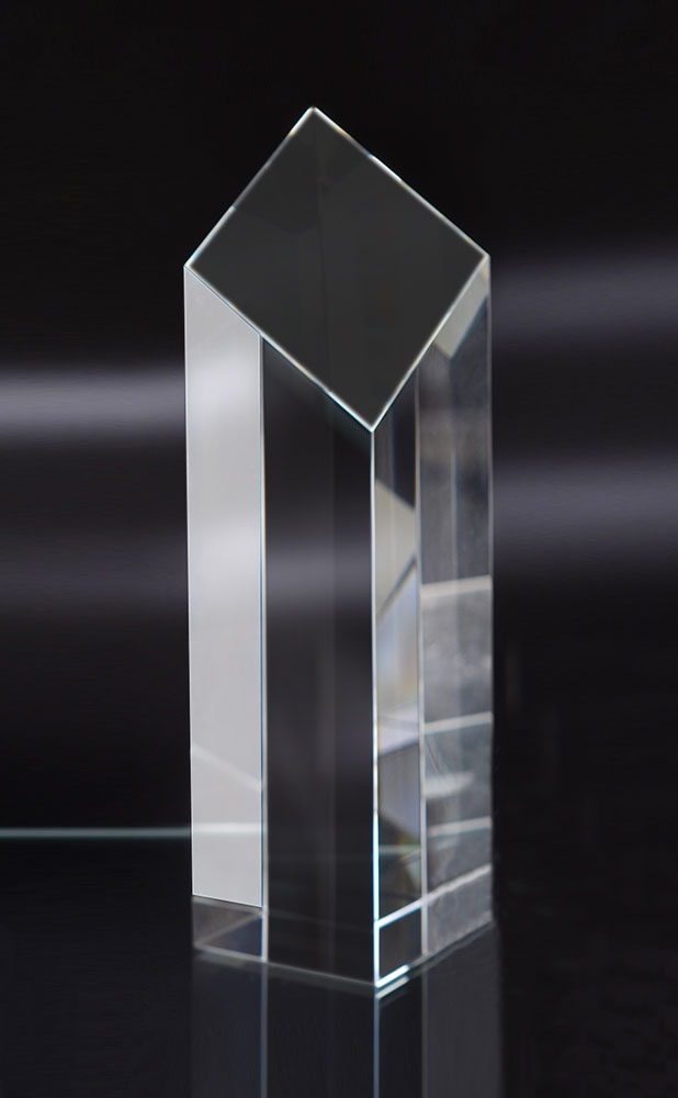 Picture of Large Diamond Pillar Optical Crystal Award