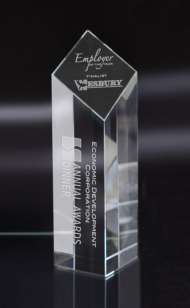 Picture of Large Diamond Pillar Optical Crystal Award