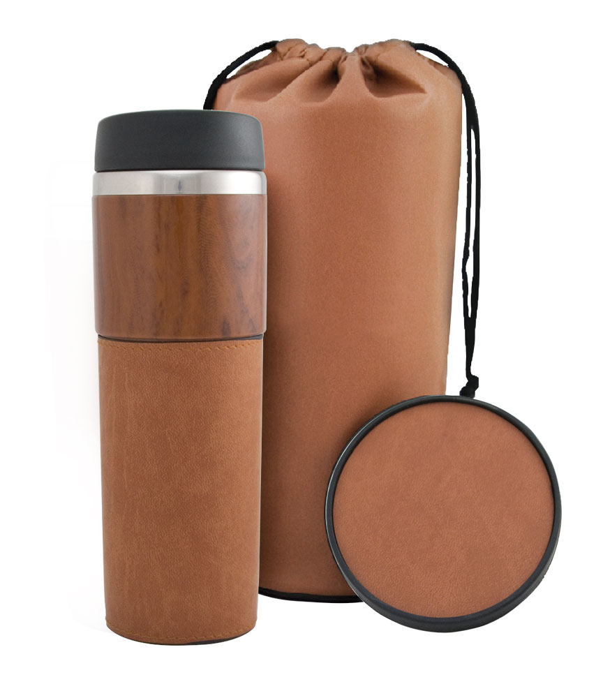 Picture of 14 Oz. Alta Series Wood Grain Tumbler Gift Set w/Bag