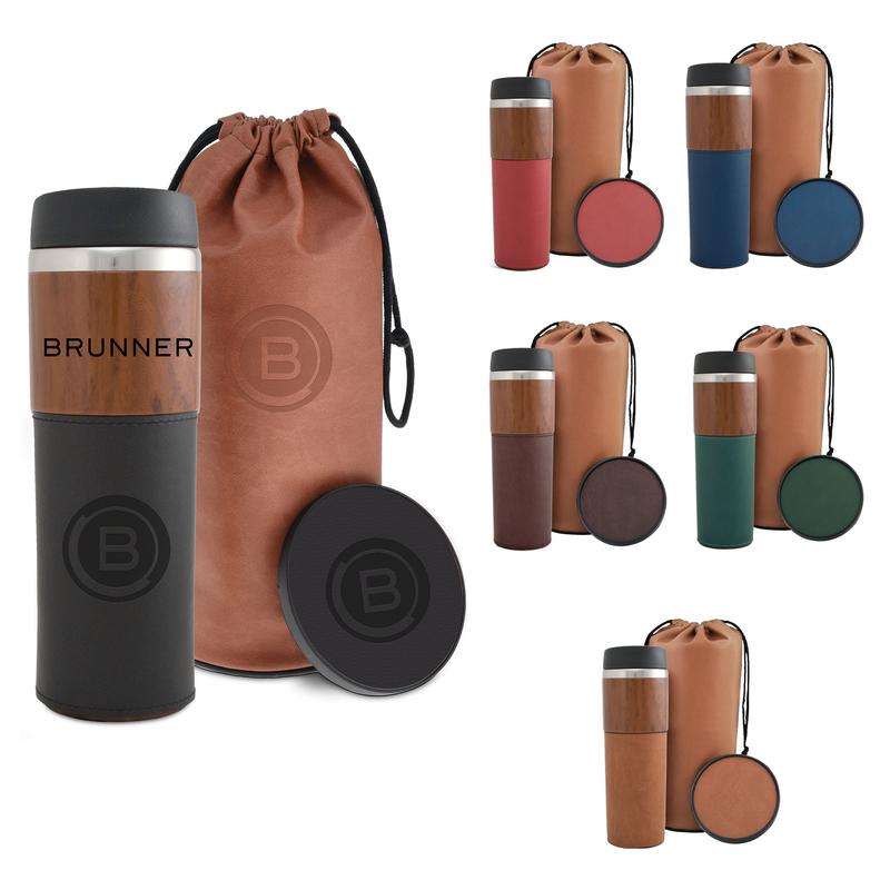Picture of 14 Oz. Alta Series Wood Grain Tumbler Gift Set w/Bag