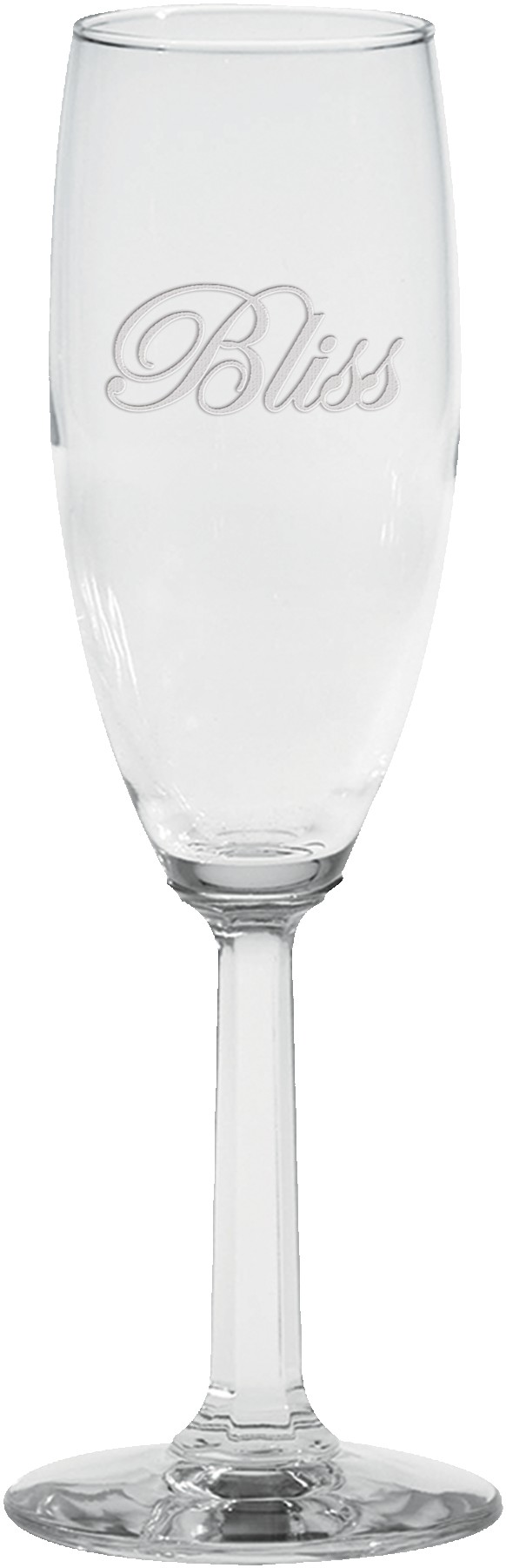 Picture of 6 Oz. Napa Valley Flute Optic Stem Glass - Etched