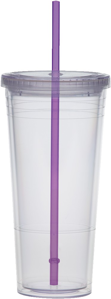 Picture of 24 Oz. Carnival Cup w/Color Straw & Clear Lid