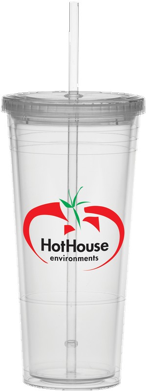 Picture of 24 Oz. Carnival Cup w/Color Straw & Clear Lid
