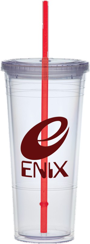 Picture of 24 Oz. Carnival Cup w/Color Straw & Clear Lid