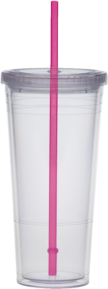 Picture of 24 Oz. Carnival Cup w/Color Straw & Clear Lid