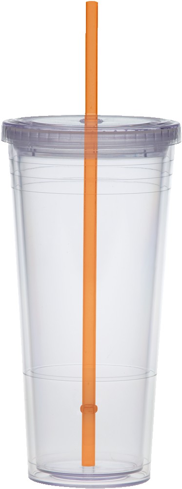 Picture of 24 Oz. Carnival Cup w/Color Straw & Clear Lid