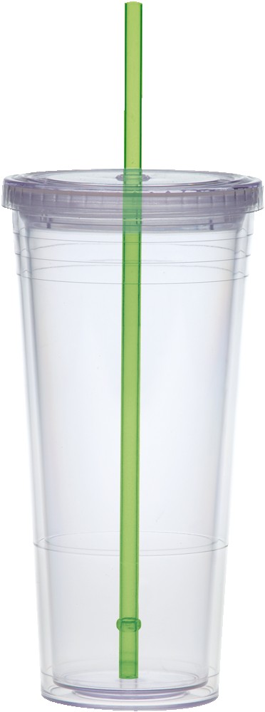 Picture of 24 Oz. Carnival Cup w/Color Straw & Clear Lid