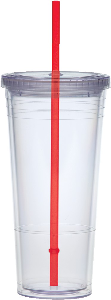 Picture of 24 Oz. Carnival Cup w/Color Straw & Clear Lid