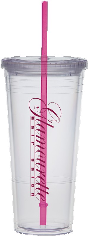 Picture of 24 Oz. Carnival Cup w/Color Straw & Clear Lid
