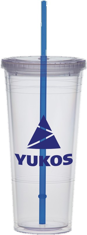 Picture of 24 Oz. Carnival Cup w/Color Straw & Clear Lid