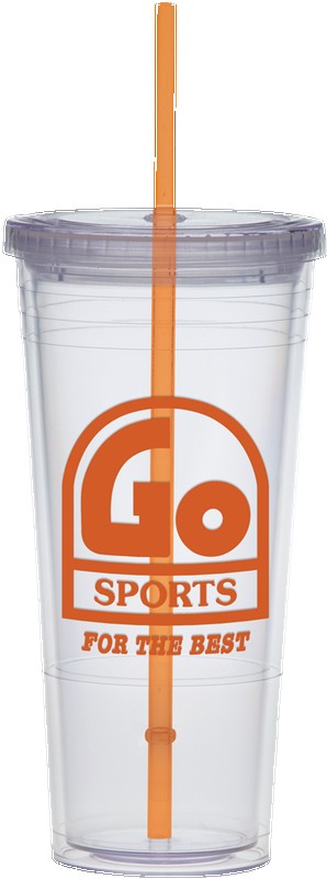 Picture of 24 Oz. Carnival Cup w/Color Straw & Clear Lid