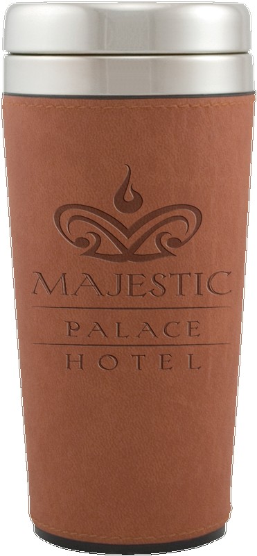Picture of 16 Oz. Regency Stainless Tumbler w/Leatherette Sleeve