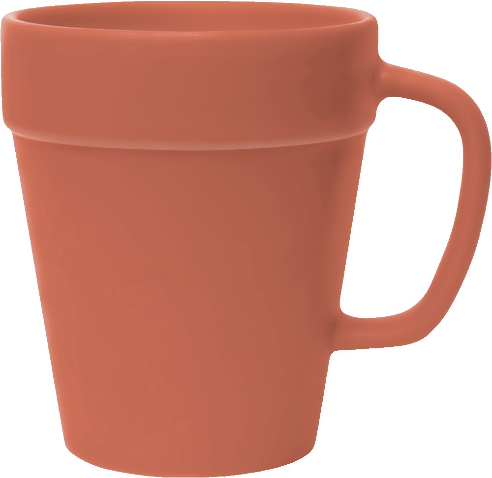 Picture of 14 Oz. Terra Cotta Flower Pot Mug - Deep Etched