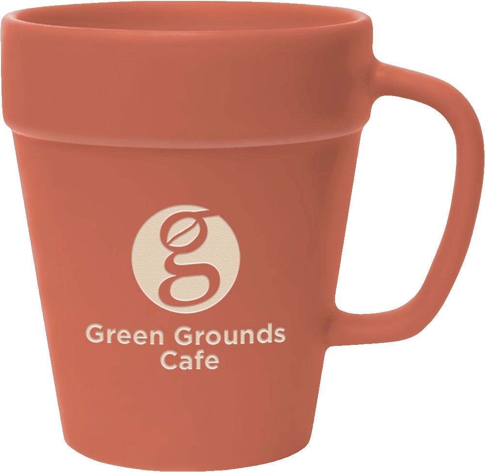 Picture of 14 Oz. Terra Cotta Flower Pot Mug - Deep Etched