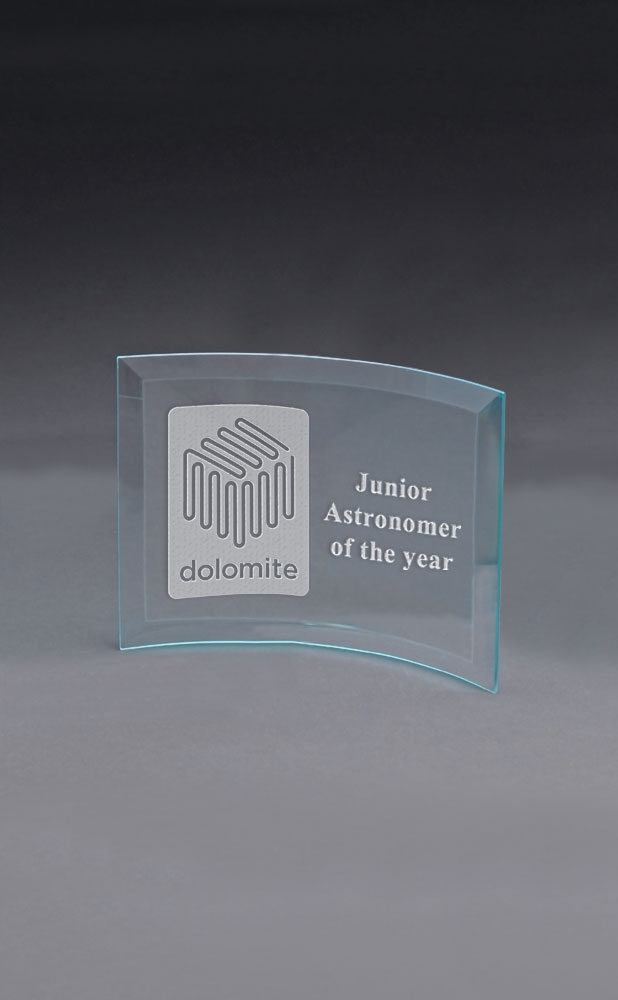 Picture of Medium Curved Jade Crystal Prisma Award