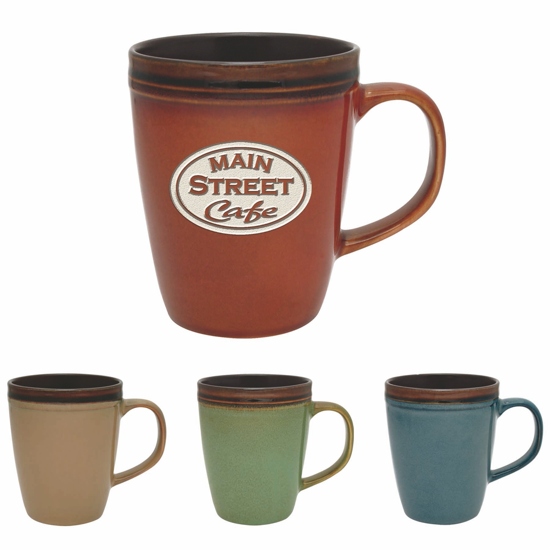 Picture of 14 Oz. Reactive Glaze Antigua Collection Ceramic Mug - Etched