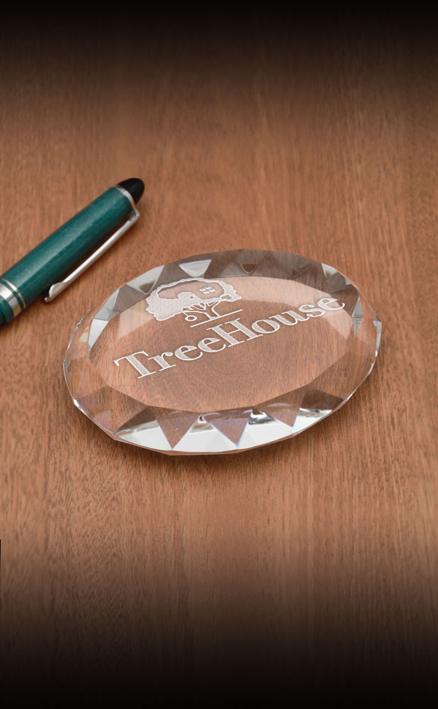 Picture of Faceted Oval Paperweight Award