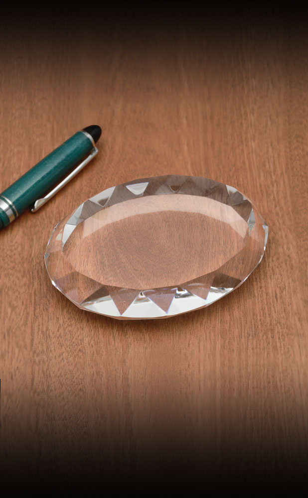Picture of Faceted Oval Paperweight Award