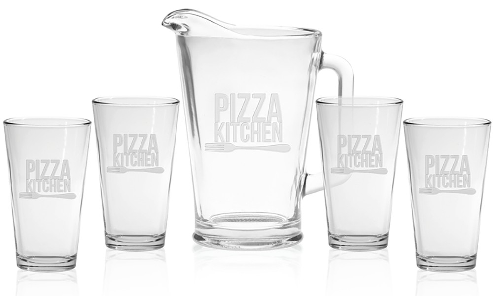 Picture of Glass Pitcher & Pint Glass Set - Etched