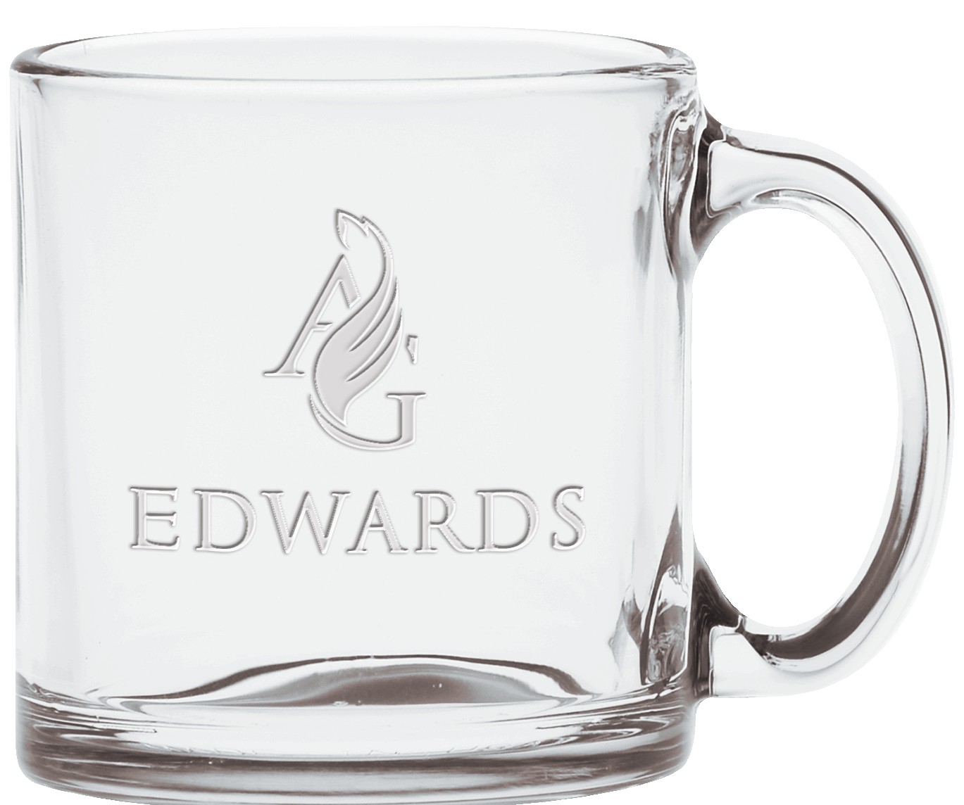 Picture of 13 Oz. Clear Glass Coffee Mug - Etched