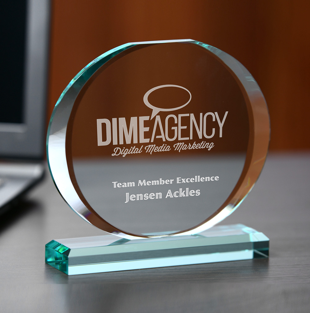 Picture of Ellipse Jade Crystal Award