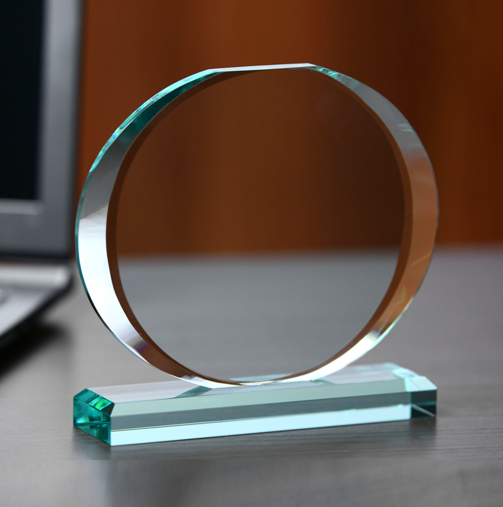 Picture of Ellipse Jade Crystal Award