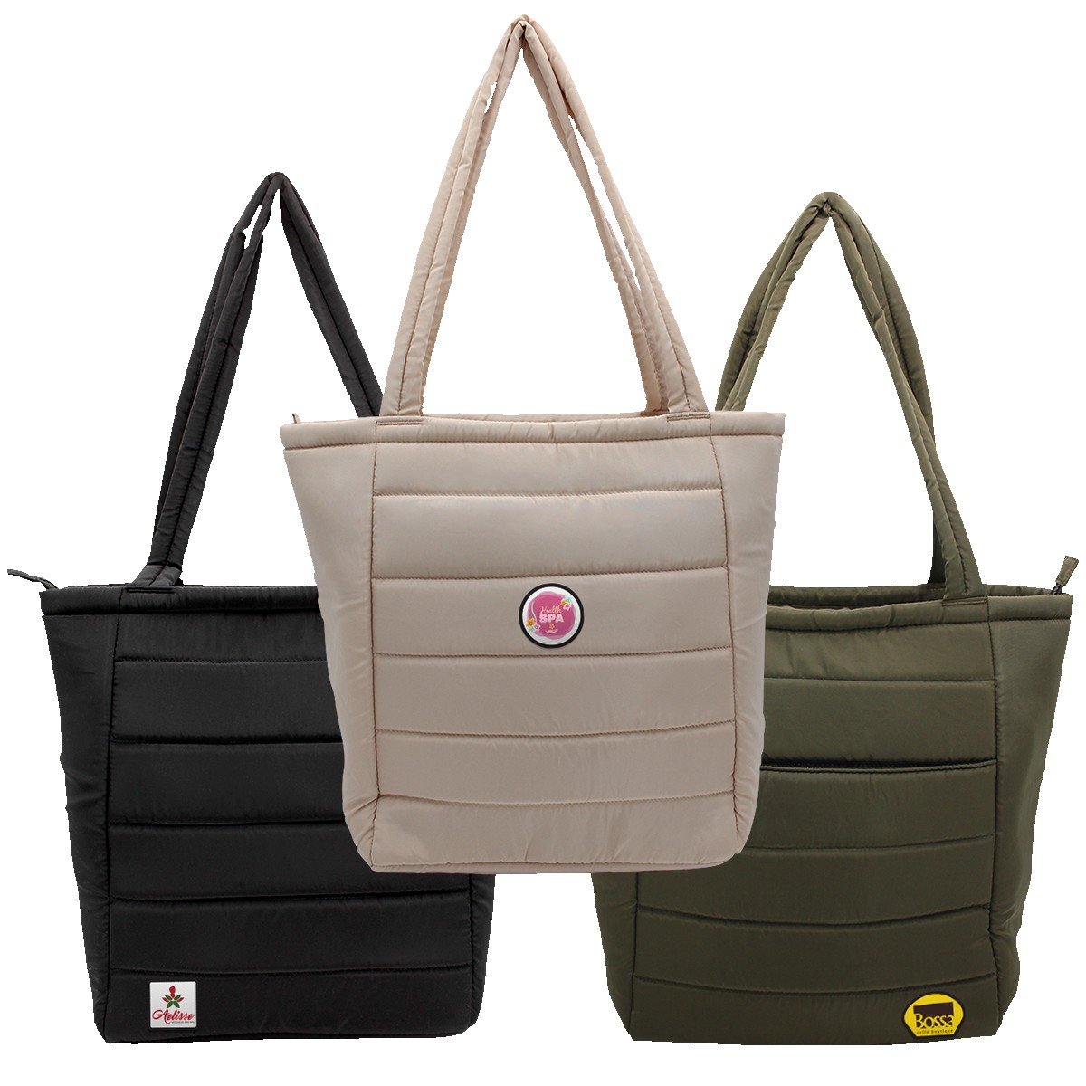 Picture of Otaria™ Puffy Recycled Tote Bag, Fabric Patch - Full Color