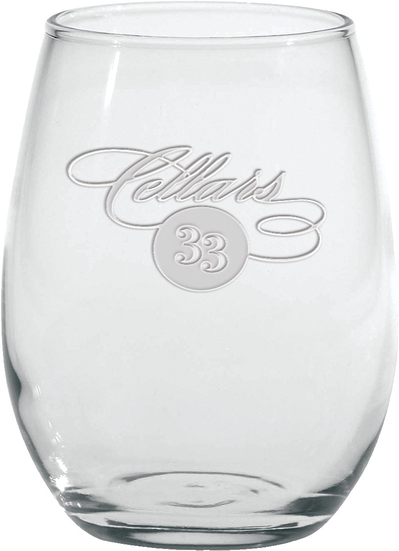 Picture of 9 Oz. Stemless White Wine Glass - Etched
