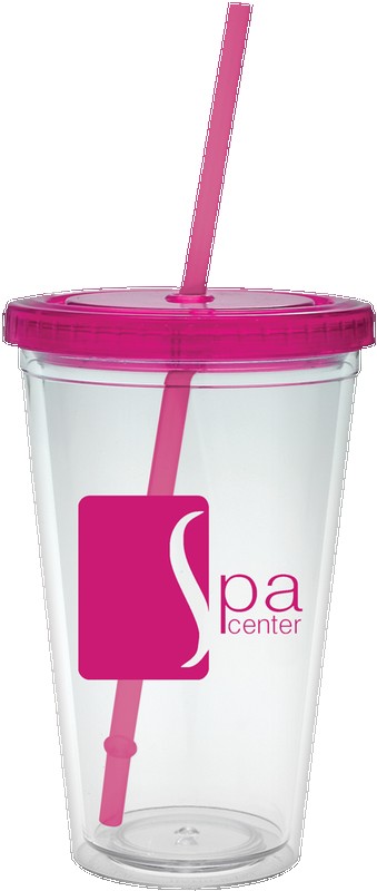 Picture of 16 Oz. Carnival Cup w/Colored Straw & Colored Lid