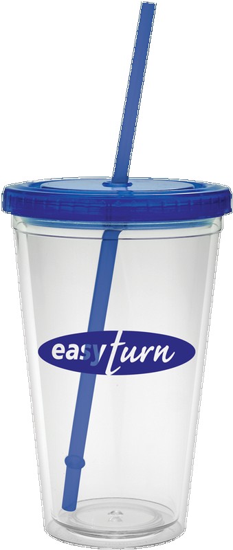 Picture of 16 Oz. Carnival Cup w/Colored Straw & Colored Lid