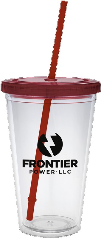Picture of 16 Oz. Carnival Cup w/Colored Straw & Colored Lid