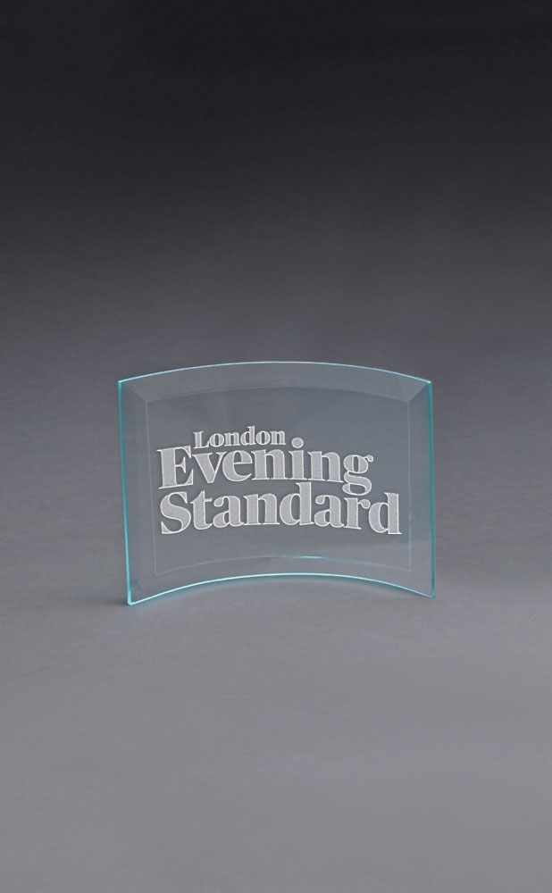 Picture of Small Curved Jade Crystal Prisma Award