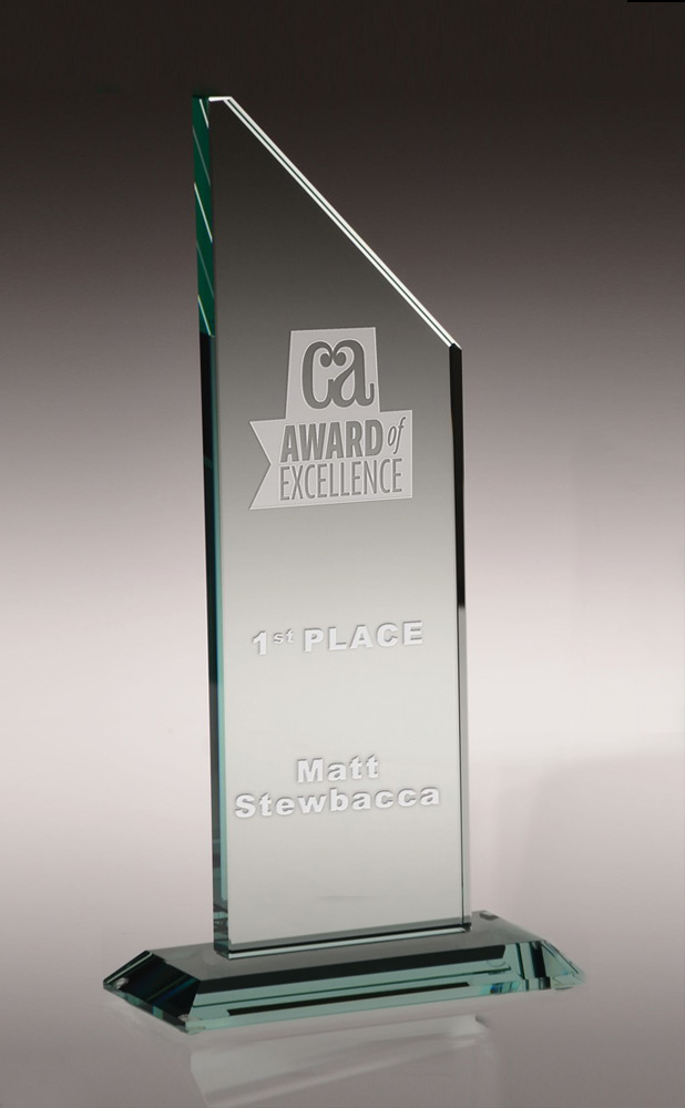 Picture of Large Tower Jade Crystal Award