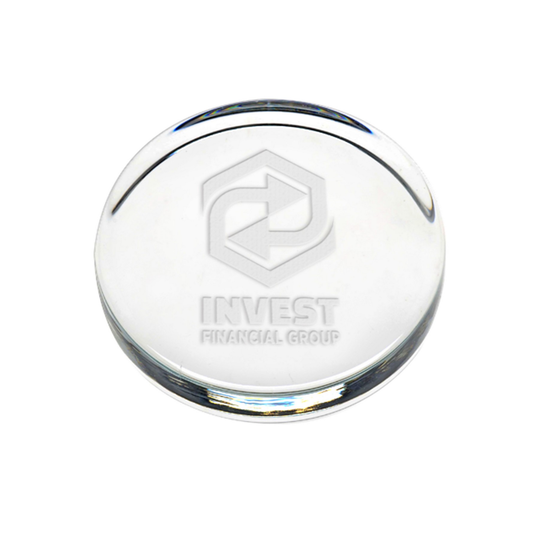 Picture of Flat Round Paperweight - Etched