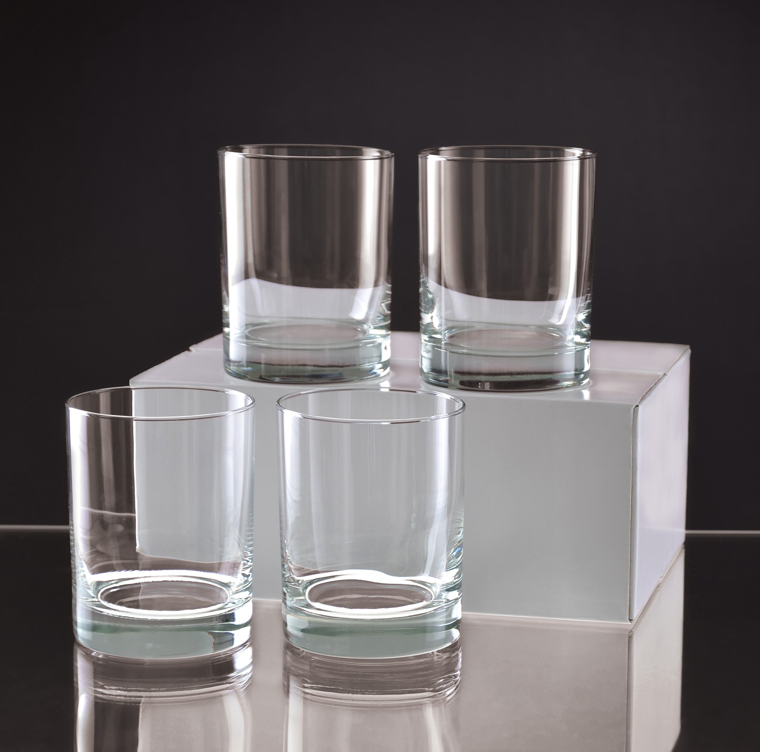 Picture of 14 Oz. Deep Etched Executive Double Old Fashion Gift Set of 4