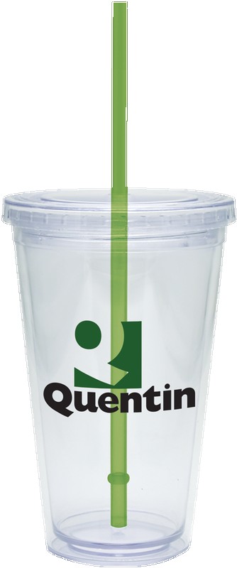 Picture of 16 Oz. Carnival Cup w/Color Straw & Clear Lid