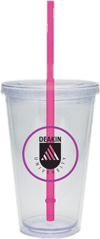 Picture of 16 Oz. Carnival Cup w/Color Straw & Clear Lid