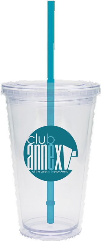 Picture of 16 Oz. Carnival Cup w/Color Straw & Clear Lid